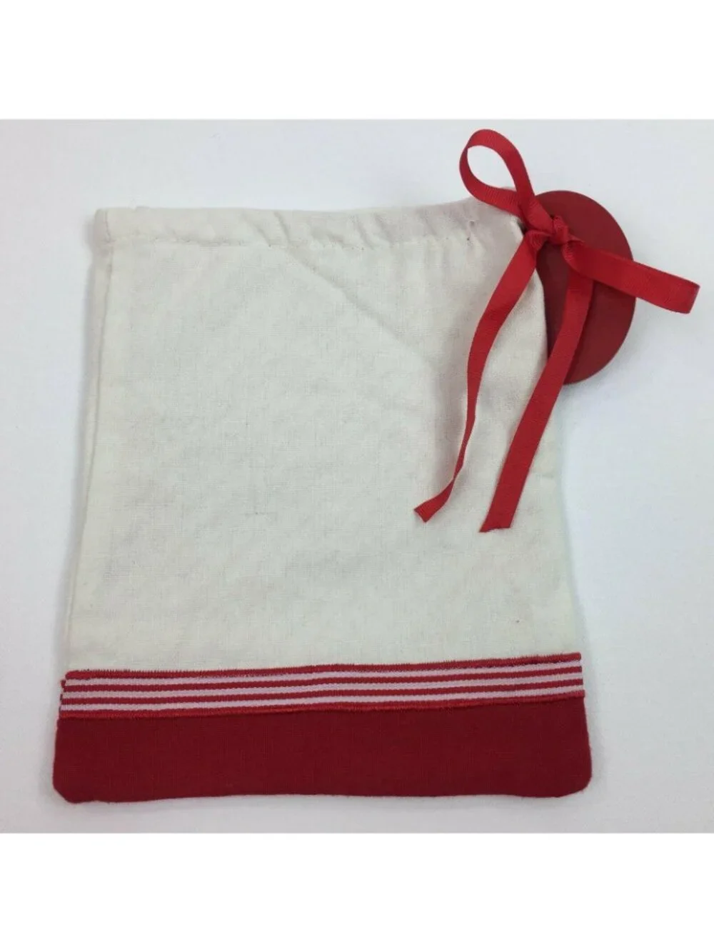 Wondershop White Monogram Red Initial F Drawstring Gift Bag Santas Workshop Bell